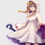  blonde_hair braid final_fantasy gloves hood kno_(anahita) long_hair robe staff twin_braids white_mage wide_sleeves yellow_eyes 