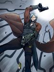  bad_id bad_pixiv_id bullet dante_(devil_may_cry) devil_may_cry dual_wielding ebony_&amp;_ivory gun holding long_coat male_focus solo watikosan weapon white_hair 