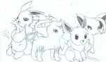  ambiguous_gender bigger_version_at_the_source bunearyk canine eevee eeveelution espeon feral flareon group jolteon mammal nintendo open_mouth pok&#233;mon pok&eacute;mon sketch umbreon video_games 