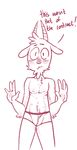  caprine chest_tuft cute dialog fur goat horn looking_at_viewer machetesaga male mammal mangneto navel plain_background regular_show solo standing text thomas thomas_(regular_show) tuft underwear 