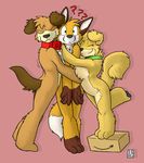  couple cute dog female flat_chested fox housepets! hug karishad karishad_(housepets!) male mammal peanut_butter_(housepets!) pomeranian rick_griffin tarot_(housepets!) webcomic 