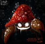  black_background blood cordyceps creepy grin looking_at_viewer nintendo no_pupils parasect plain_background pok&#233;mon pok&eacute;mon pokemonfromhell smile solo video_games 