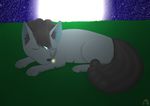  alternate_color canine eyes_closed feral fox grass moon multiple_tails night nintendo pok&eacute;mon sky sleeping solo stars veis video_games vulpix 