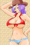  1girl breasts cigar cowboy_hat hat large_breasts lion_(abc3639) midriff rai_on_(abc3639) solo underboob 