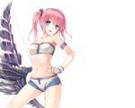  hiten_goane_ryu monster_hunter pink_hair twintails weapon white 