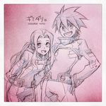  1girl bodysuit darry_adai freckles gimmy grin monochrome nonosaki scan sketch smile tengen_toppa_gurren_lagann 