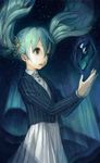  aurora bad_id bad_pixiv_id blazer crystal faux_traditional_media floating floating_hair floating_object hair_ornament hatsune_miku jacket long_hair long_sleeves misoni_comi solo striped twintails vertical_stripes vocaloid 