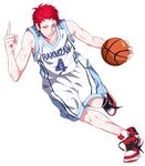  1boy akashi_seijuurou basketball basketball_uniform kuroko_no_basuke male male_focus red_hair shoes sneakers sportswear yellow_eyes 