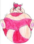  black_eyes blush breasts bunearyk cute female feral ferret furret long_tail looking_at_viewer mammal mustelid nintendo one_eye_closed overweight plain_background pok&#233;mon pok&eacute;mon smile tongue video_games white_background wink 