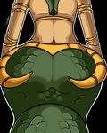  black_background bra bracelet butt canastus cassiopeia female jewelry lamia league_of_legends monster monster_girl plain_background reptile scales scalie snake underwear 