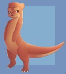  brown_eyes brown_fur brown_nose cute fur mammal mustelid otter rudragon solo thick_tail 