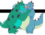  disney dragon dragon_tales gay kissing licking male monster monsters_inc ord ord_(dragon_tales) overweight pixar scalie sulley tongue 