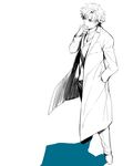  cigarette emiya_kiritsugu fate/zero fate_(series) kuroemon long_coat male_focus monochrome solo 