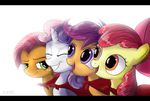  a-venge apple_bloom_(mlp) babs_seed_(mlp) bow cape cub cutie_mark_crusaders_(mlp) equine female feral freckles friendship_is_magic green_eyes group hair horn horse mammal my_little_pony orange_eyes pony purple_eyes purple_hair red_hair scootaloo_(mlp) signature smile sweetie_belle_(mlp) two_tone_hair unicorn young 