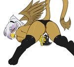  anus avante92 avian blush breasts butt cum cum_in_pussy cum_inside disembodied_penis duo erection female friendship_is_magic gilda_(mlp) gryphon legwear looking_at_viewer looking_back male my_little_pony panties panties_aside penetration penis plain_background pussy raised_tail solo_focus stockings thigh_highs topless underwear vaginal vaginal_penetration white_background wings yellow_eyes 