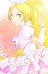  bad_id bad_pixiv_id blonde_hair bow brooch choker cure_rhythm dress frills green_eyes hands heart jewelry long_hair magical_girl minamino_kanade odadumokko precure ribbon smile solo suite_precure white_choker 