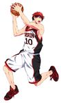  1boy basketball basketball_uniform kagami_taiga kuroko_no_basuke male male_focus red_hair shoes sneakers solo sportswear 