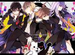  3boys black_hair blonde_hair blue_eyes braid brown_eyes brown_hair closed_eyes danganronpa danganronpa_1 fukawa_touko glasses gloves hinata_hajime hood hoodie kirigiri_kyouko komaeda_nagito lavender_hair minatsume monokuma multiple_boys multiple_girls naegi_makoto necktie purple_eyes school_uniform silver_hair skirt super_danganronpa_2 togami_byakuya twin_braids 