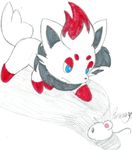  bunearyk canine feral fox mammal monochrome mouse nintendo plain_background pok&#233;mon pok&eacute;mon rodent sketch video_games white_background zorua 