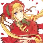  blonde_hair blue_eyes bonnet dress drill_hair fuchsia91 long_hair rozen_maiden shinku solo 