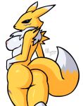  breasts digimon digimon_(species) female fur mumblegroan nude orange_fur pinup pose renamon simple_background solo white_background 