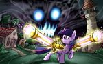  castle cutie_mark equine evil female feral friendship_is_magic hair horn horse madmax magic mammal my_little_pony pony purple_eyes shadow storm twilight_sparkle_(mlp) two_tone_hair unicorn 