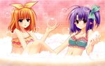  2girls bath bathtub bikini cleavage daisy fuyou_kaede nishimata_aoi orange_hair purple_hair shuffle swimsuit 