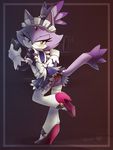  blush cat clothed clothing feline female fur high_heels looking_at_viewer looking_back maid maid_uniform mammal nancher panties purple_fur sega solo sonic_(series) underwear yellow_eyes 