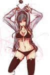  :p bikini black_bikini black_eyes black_legwear breasts cowboy_shot cropped_legs front-tie_top highres hood hoodie large_breasts long_hair navel no_pants open_clothes open_hoodie panties_(pantsu-pirate) personification reddit reddit-tan silver_hair sketch solo swimsuit thighhighs tongue tongue_out underboob 