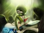  deep_wound gardevoir gen_3_pokemon gen_6_pokemon highres honedge injury male_focus manly mystical no_humans pokemon pokemon_(creature) pokemon_(game) pokemon_xy red_eyes scar sword weapon 