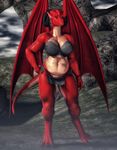  anthro breasts dragon female horn muscles pussy red_skin silver_eyes tirzah wings xrayzebra4 