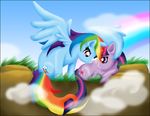  blue_feathers blue_fur duo equine female feral friendship_is_magic fur hair horn horse jewlecho mammal multi-colored_hair my_little_pony pegasus pink_eyes pony purple_eyes purple_fur rainbow_dash_(mlp) rainbow_hair twilight_sparkle_(mlp) two_tone_hair unicorn wings 