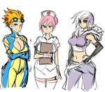  blonde_hair blue_eyes brown_eyes female friendship_is_magic gilda_(mlp) hair human humanized mammal maniacpaint my_little_pony not_furry nurse nurse_redheart_(mlp) nurse_uniform orange_hair pink_hair sketch spitfire_(mlp) white_hair wonderbolts_(mlp) yellow_eyes 