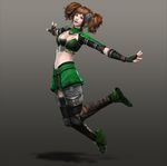  1girl alternate_costume bao_sanniang brown_hair midriff shin_sangoku_musou 