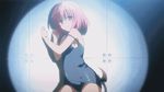  1boy 1girl animated animated_gif barefoot blue_swimsuit censored censorship fellatio momo_velia_deviluke one-piece_swimsuit oral penis pink_eyes pink_hair popsicle sexually_suggestive short_hair source_request swimsuit tail to_love-ru to_love-ru_darkness 