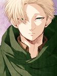  androgynous bad_id bad_pixiv_id blonde_hair blue_eyes cape nanaba reverse_trap shingeki_no_kyojin short_hair solo yoshitaro_(almendra) 