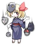  chibi darker_than_black fox_mask hockey_mask japanese_clothes kamen_rider kamen_rider_black kamen_rider_black_(series) kimono kugelschreiber leliel mask neon_genesis_evangelion rumia solo touhou water_balloon 