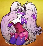  cat feline female fur hair mammal pink_nose purple_fur scarlet-frost solo white_hair 