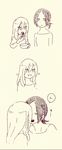  braid christa_renz comic dish eating fork freckles long_hair multiple_girls puni_(artist) shingeki_no_kyojin short_hair translated ymir_(shingeki_no_kyojin) 