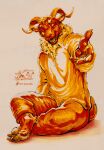 2_horns 2_toes 3_toes 4_fingers 5_fingers abstract_background absurd_res ambiguous_gender anthro artist_name barefoot beckoning bighorn_sheep biped bottomwear bovid bovid_horn bovine brown_body brown_fur caprine caprine_horn cheek_tuft chest_tuft claws clothed clothing cloven_hooves crossed_legs curled_horn curved_horn denim denim_bottomwear denim_clothing detailed dewclaw_hooves digital_drawing_(artwork) digital_media_(artwork) digital_painting_(artwork) digitigrade domestic_goat domestic_sheep ears_down english_text eyebrows eyes_closed facial_tuft feet finger_claws fingers fluffy fluffy_tail front_view full-length_portrait fully_clothed fur gesture goat grin hair half-closed_eyes hand_gesture happy head_tuft hi_res hoodie hooved_fingers hooved_plantigrade hooved_toes hooves horizontal_pupils horn huge_filesize humanoid_hands hybrid inner_ear_fluff jacket jeans leaning long_sleeves looking_at_viewer male male_anthro mammal mane mane_hair monochrome narrowed_eyes neck_tuft one_eye_closed open_mouth open_smile orange_body orange_fur orange_theme oversized_clothing painting_(artwork) pants pawpads paws pivoted_ears plantigrade pointing pointing_at_viewer portrait pose pupils ram_horn reaching_towards_viewer restricted_palette ridged_horn shaded shadow sheep shirt short_tail signature simple_background sitting sitting_on_ground sketch smile smiling_at_viewer soles solo sweater sweatshirt t-shirt tail tail_tuft tan_background teeth text toes tongue topwear traditional_media_(artwork) tuft unguligrade warm_colors watermark white_background wink winking_at_viewer wool_(fur) yellow_body yellow_theme zaverose