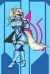 alien angry anthro bdsm blonde_hair bodysuit bondage bound canid canine clothing corsac_fox female fox fox_samus_aran fur gag gagged hair hi_res leather lovemummification mammal metroid metroid_(species) muscular muscular_female nintendo ponytail rope samus_aran skinsuit solo suit tight_clothing true_fox zero_suit