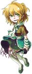  bad_id bad_pixiv_id blonde_hair full_body green_eyes half_updo mizuhashi_parsee rex_k scarf scissors short_hair solo touhou transparent_background 