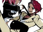  1girl brother_and_sister embarrassed gm hetero incest jacket necktie red_hair short_hair siblings thighhighs umineko_no_naku_koro_ni ushiromiya_ange ushiromiya_battler zettai_ryouiki 