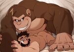 abs anal anal_penetration anthro anthro_dominating_human anthro_penetrating anthro_penetrating_human ape back_muscles balls big_balls big_dom_small_sub big_muscles big_pecs big_penis black_hair blush bodily_fluids brown_body brown_fur butt doggystyle dominant dominant_anthro dominant_male donkey_kong_(character) donkey_kong_(series) duo erection facial_hair from_behind_position fur genitals gorilla grin hair haplorhine holding_partner human human_on_anthro human_penetrated interspecies looking_pleasured male male/male male_penetrated male_penetrating male_penetrating_male mammal mario mario_bros musclegut muscular muscular_anthro muscular_male mustache nintendo nude othukimi pecs penetration penile penile_penetration penis penis_in_ass primate sex size_difference smaller_human smaller_male smaller_penetrated smile submissive submissive_human submissive_male sweat