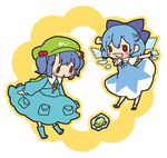  bad_id bad_pixiv_id chibi cirno frog hair_bobbles hair_ornament ice kawashiro_nitori mitsubachi_koucha multiple_girls touhou two_side_up 