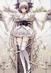  bandage bandages cross eyepatch frills frilly hair_ribbon ribbon short_hair white_hair wings 