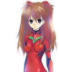  arms_at_sides backlighting bad_id bad_pixiv_id bangs blue_eyes bodysuit breasts brown_hair closed_mouth expressionless hair_between_eyes headgear highres long_hair looking_at_viewer neon_genesis_evangelion number parted_bangs pilot_suit plugsuit rebuild_of_evangelion red_bodysuit shikinami_asuka_langley simple_background skinny small_breasts solo souryuu_asuka_langley turtleneck two_side_up upper_body white_background wogura 