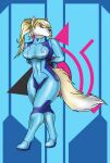 alien angry anthro bdsm blonde_hair bodysuit bondage bound canid canine clothing corsac_fox female fox fox_samus_aran fur hair hi_res lovemummification mammal metroid metroid_(species) muscular muscular_female nintendo ponytail rope samus_aran skinsuit solo suit tight_clothing true_fox zero_suit