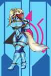 alien angry anthro bdsm blonde_hair bodysuit bondage bound canid canine cloth clothing corsac_fox female fox fox_samus_aran fur gag gagged hair hi_res lovemummification mammal metroid metroid_(species) muscular muscular_female nintendo otn_gag ponytail rope samus_aran skinsuit solo suit tight_clothing true_fox zero_suit
