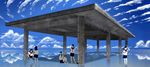  bad_id bad_pixiv_id cloud concrete copyright_request day horizon multiple_girls outdoors reflection salt_flats scenery school_uniform serafuku shiira sky structure water 